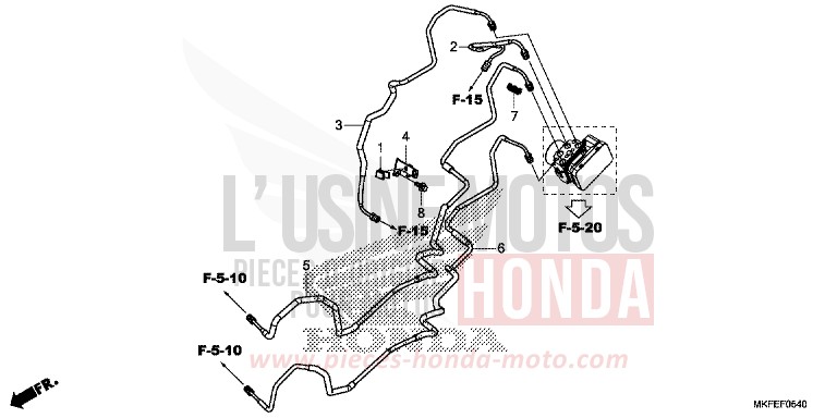 TUYAU DE FREIN de CBR1000RR SP SP1 SP2 GRAND PRIX RED (R380X) 2019